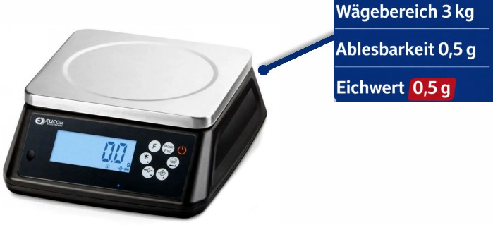 FPackV Fertigpackungsverordnung Eichwert 0.5g Waage mit Eichung 