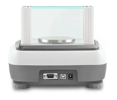 Rückseite der KERN EWJ Waage mit Anschlüssen wie dem RS 232
