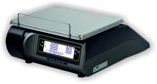 Produkte mit Etiketten einfach auszeichnen Waage mit Etikennetdrucker Rückansicht