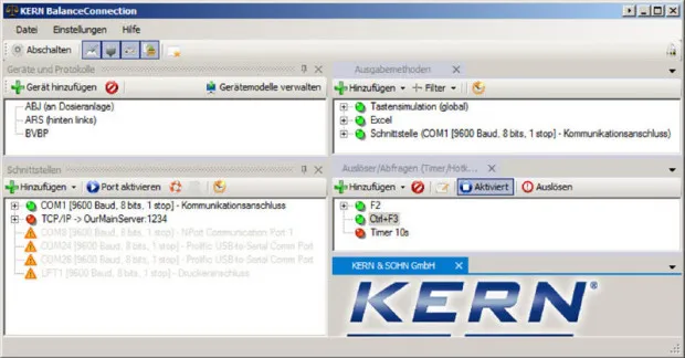 KERN BalanceConnection Detailansicht