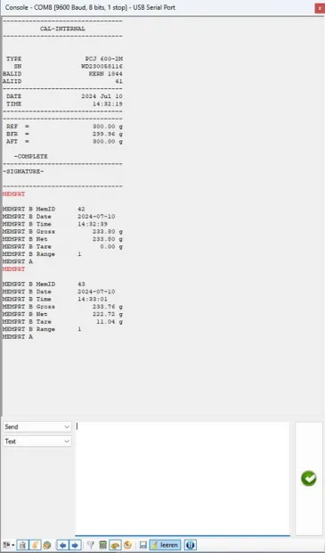 Anwendungsbeispiel Waagen Software - KERN Balance Connection