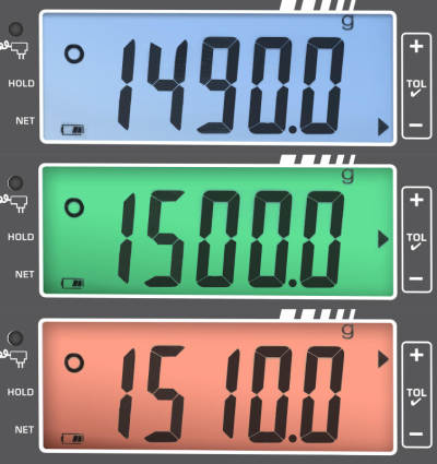 Checkweighing mit der KERN FOB Waage - (zu leicht/ok/zu schwer)  