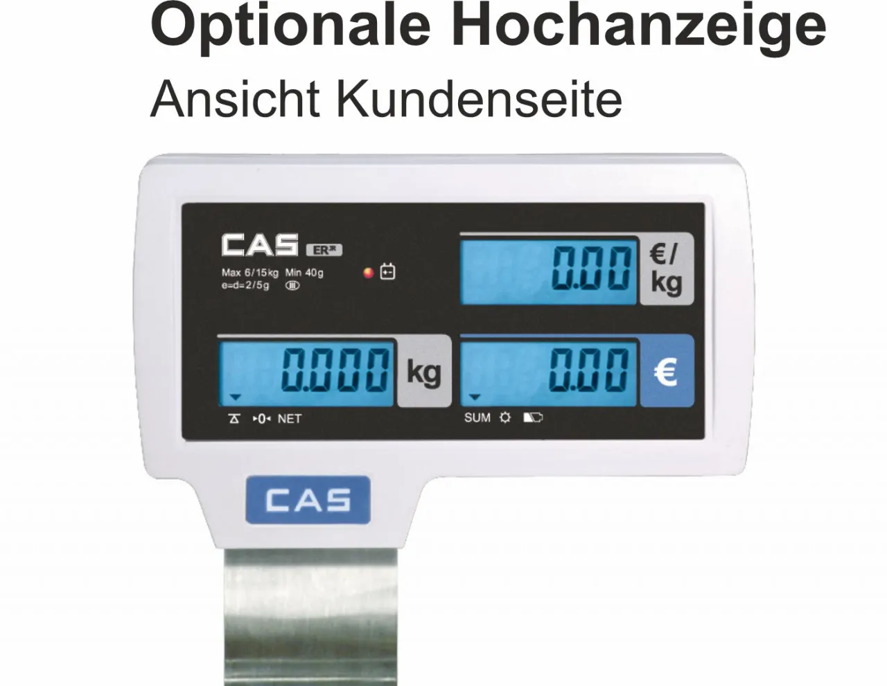 Eichfähige Edelstahl Ladenwaage CAS FW500, Kontrollwaage, Zutatenwaage Eichfähige Edelstahl Ladenwaage CAS FW500, Kontrollwaage, Zutatenwaage