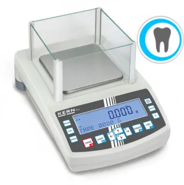 Umfangreiche eichfähige Dentalwaage mit Laborgenauigkeit