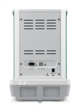 Ansicht zeigt KERN ACJ 300-4M Laborwaage hinten