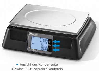 Elicom Waage - dreiteiliges Anzeigefeld